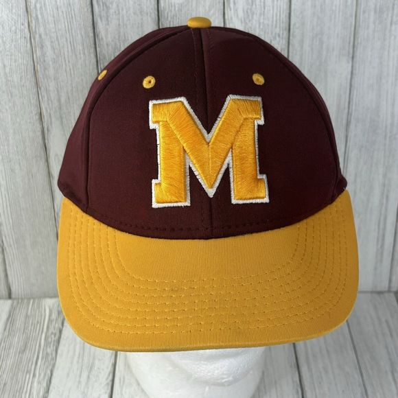 Vintage Midwestern State Mustangs Hat Cap Red Yellow Collegiate‎ THE GAME Small - Picture 2 of 16